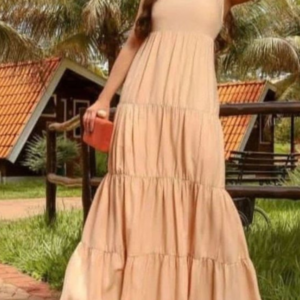 Vestido Longo Creme