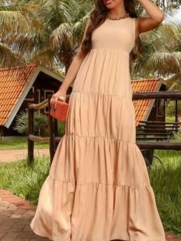 Vestido Longo Creme