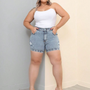 Short jeans lavagem clara