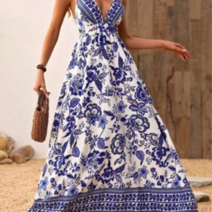 Vestido com Estampa de Flores