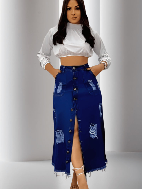 Saia Jeans Reta