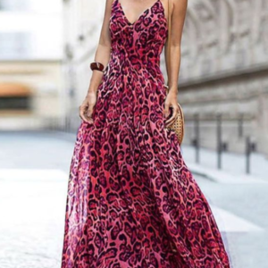 Vestido longo de alça fina